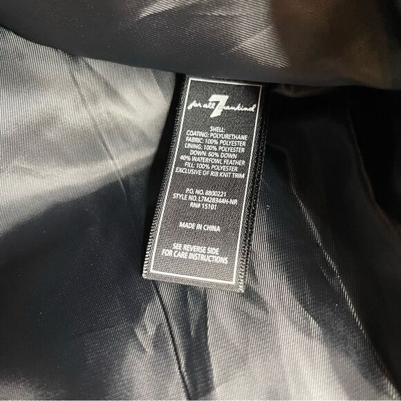 7 for all Mankind Holographic Belted Hooded Puffer Jacket L - Picture 5 of 7